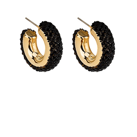 Pave Crystal Hoops - Picture 4 of 4